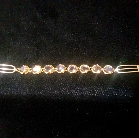 Genuine Smokey Quartz and Gold Plate Bracelet - Picture 5 of 8